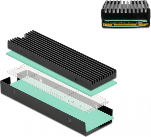 DeLock Heat Sink for M.2 SSD 2280 Μαύρο - Image 2