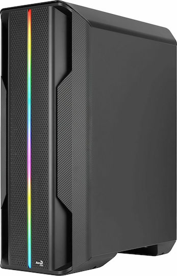 Aerocool Splinter Duo Gaming Midi Tower Κουτί Υπολογιστή με Πλαϊνό Παράθυρο και RGB Φωτισμό Μαύρο - Image 3