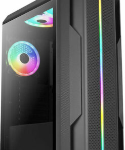 Aerocool Splinter Duo Gaming Midi Tower Κουτί Υπολογιστή με Πλαϊνό Παράθυρο και RGB Φωτισμό Μαύρο