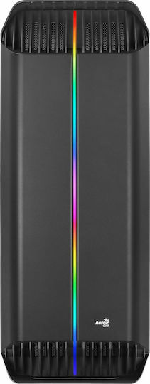 Aerocool Gladiator Duo Gaming Midi Tower Κουτί Υπολογιστή με Πλαϊνό Παράθυρο και RGB Φωτισμό Μαύρο - Image 2