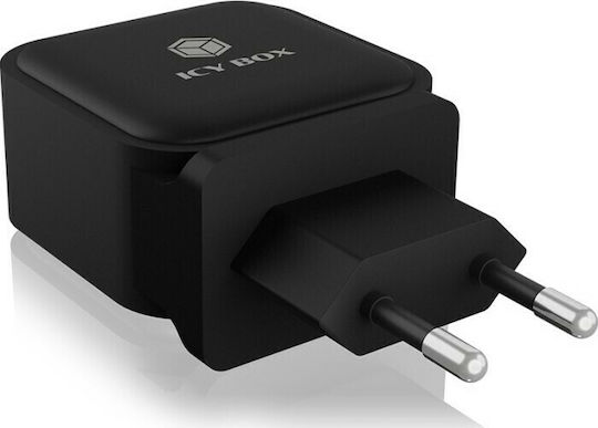 Icy Box Φορτιστής Χωρίς Καλώδιο με Θύρα USB-A και 2 Θύρες USB-C 65W Power Delivery Μαύρος (IB-PS103-PD)