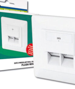 Alternative view of Digitus Διπλή Πρίζα Δικτύου RJ45 με Πλαίσιο Τύπου Cat6 σε Λευκό Χρώμα DN-9005-N