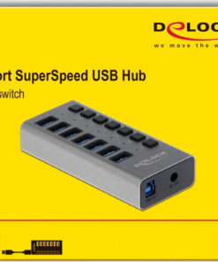 Alternative view of DeLock USB 3.0 Hub 7 Θυρών με σύνδεση USB-A & Θύρα Φόρτισης και Εξωτερική Παροχή Ρεύματος (63669)