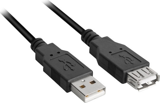Sharkoon USB 2.0 Cable USB-A male - USB-A female Μαύρο 0,5m - Image 2
