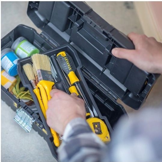 Stanley Essential Εργαλειοθήκη Χειρός Πλαστική με Ταμπακιέρα Π40.6xB21xΥ19.5cm STST1-75518 - Image 2