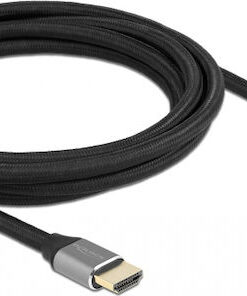 Alternative view of DeLock Braided Cable HDMI male - HDMI male 3m Γκρι 83997