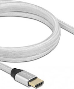 Alternative view of DeLock Braided Cable HDMI male - HDMI male 2m Ασημί 85367
