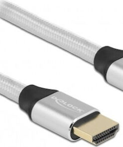 DeLock Braided Cable HDMI male - HDMI male 2m Ασημί 85367