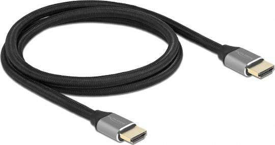 DeLock Braided Cable HDMI male - HDMI male 1m Μαύρο 83995 - Image 2