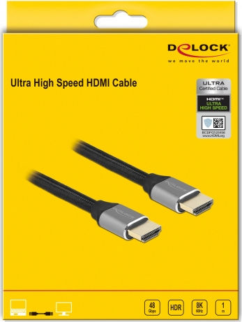 DeLock Braided Cable HDMI male - HDMI male 1m Μαύρο 83995 - Image 3