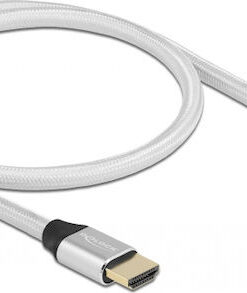 Alternative view of DeLock Braided Cable HDMI male - HDMI male 0.5m Ασημί 85365