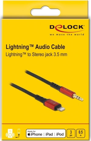 DeLock Καλώδιο Ήχου Lightning male - 3.5mm male 0.5m (86586) - Image 2