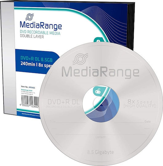 MediaRange Εγγράψιμα DVD+R 8x Dual Layer 8.5GB 5τμχ MR465 - Image 2