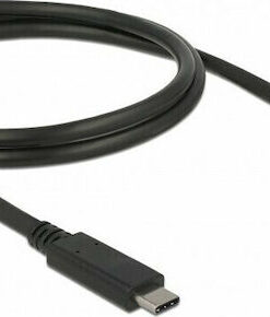 Alternative view of DeLock USB 3.1 Cable USB-C male - USB-C female 60W Μαύρο 1m (85533)