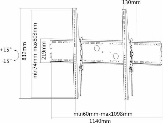 Neomounts LFD-W2000 Βάση Τηλεόρασης Τοίχου έως 100" και 125kg - Image 2