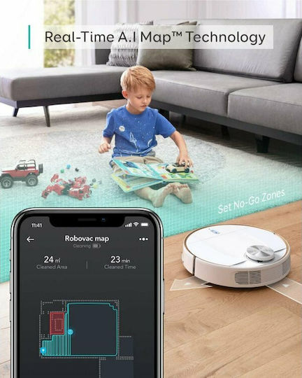 Eufy RoboVac L70 Hybrid Σκούπα Ρομπότ για Σκούπισμα & Σφουγγάρισμα με Χαρτογράφηση και Wi-Fi Λευκή - Image 2