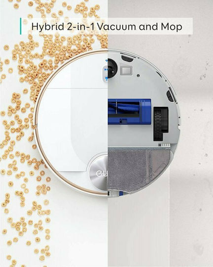Eufy RoboVac L70 Hybrid Σκούπα Ρομπότ για Σκούπισμα & Σφουγγάρισμα με Χαρτογράφηση και Wi-Fi Λευκή - Image 3