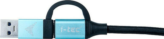 i-tec Braided USB-C to US B-C and USB A Cable Μαύρο 1m (C31USBCACBL) - Image 2