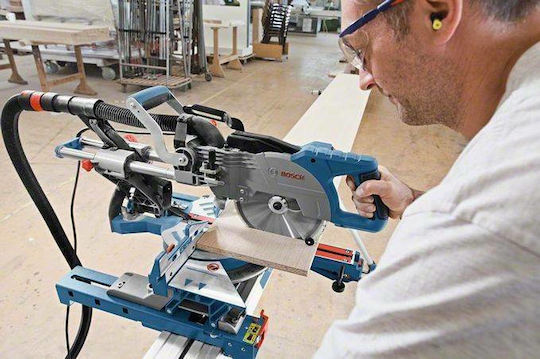 Bosch GCM 8 SJL Professional Φαλτσοπρίονο Ρεύματος Συρόμενο με Ισχύ 1600W, Οδηγό Laser, Δίσκο Κοπής Διαμέτρου 216mm & Ταχύτητα Κοπής 5500rpm - Image 2