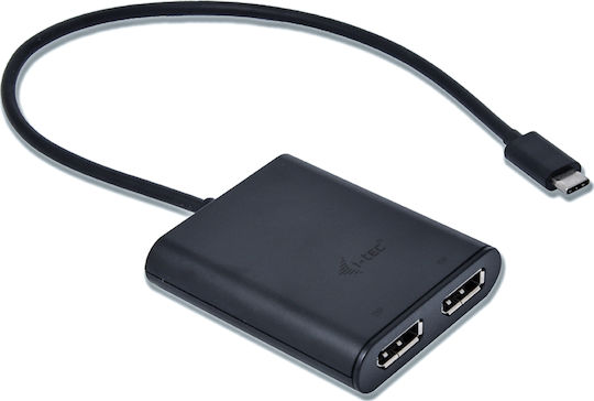 i-tec Μετατροπέας USB-C male σε DisplayPort 2x female 1τμχ C31DUAL4KDP - Image 2