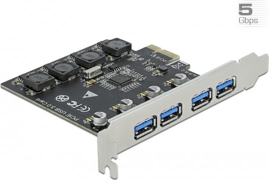 DeLock Κάρτα PCIe σε 4 θύρες USB 3.2 (90509)