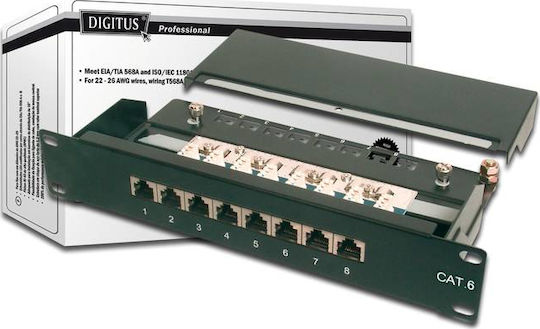 Digitus Patch Panel Shielded για Rack 1U 8 Θυρών cat6 Μαύρο DN-91608S - Image 4