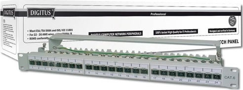 Digitus Patch Panel Shielded για Rack 1U 19" 24 Θυρών cat6a Μαύρο DN-91624S-EA-B - Image 2