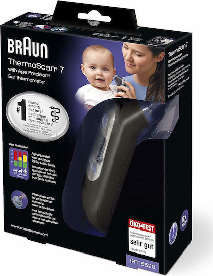 Braun Thermoscan 7 Ψηφιακό Θερμόμετρο Αυτιού με Υπέρυθρες Κατάλληλο για Μωρά Μαύρο - Image 2