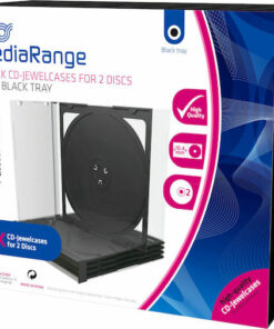 MediaRange CD Box για 2 Δίσκους με Διάφανη Πρόσοψη σε Μαύρο Χρώμα BOX31-2 5τμχ