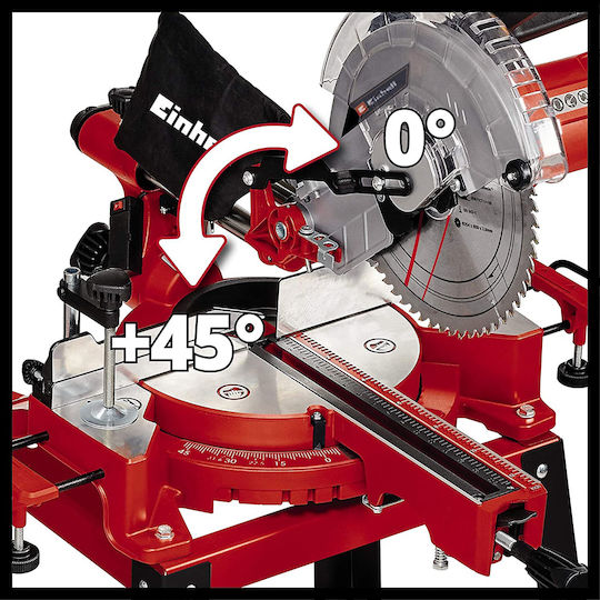 Einhell ΤC-SM 2531/2 U Φαλτσοπρίονο Ρεύματος Συρόμενο με Ισχύ 1900W, Οδηγό Laser, Δίσκο Κοπής Διαμέτρου 254mm & Ταχύτητα Κοπής 4800rpm - Image 2
