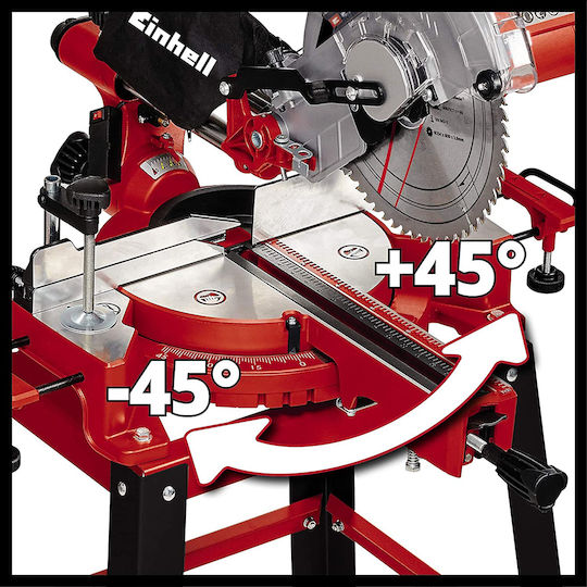 Einhell ΤC-SM 2531/2 U Φαλτσοπρίονο Ρεύματος Συρόμενο με Ισχύ 1900W, Οδηγό Laser, Δίσκο Κοπής Διαμέτρου 254mm & Ταχύτητα Κοπής 4800rpm - Image 3