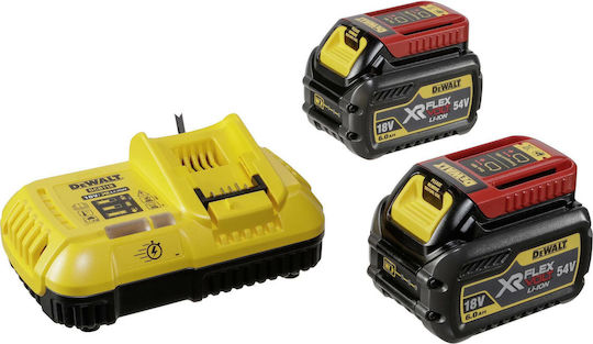 Dewalt Σετ 2 Μπαταριών Εργαλείου Λιθίου 18V Χωρητικότητας 6Ah με Φορτιστή DCB118T2 Flexvolt - Image 2