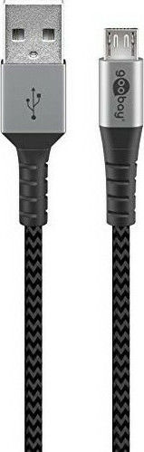 Goobay Braided USB 2.0 to micro USB Cable Γκρι 1m (49282)