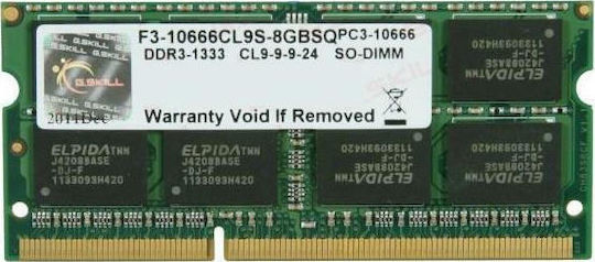 G.Skill DDR3 με Module 1x8GB και Ταχύτητα 1333 για Laptop F3-10666CL9S-8GBSQ - Image 3