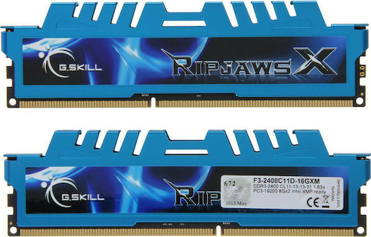 G.Skill RipjawsX DDR3 16GB RAM με 2x8GB Modules και Ταχύτητα 2400 για Desktop F3-2400C11D-16GXM - Image 6