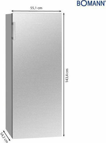 Bomann Ψυγείο Συντήρησης 242lt Υ143.4xΠ55xΒ54.2εκ. Inox 733169 - Image 5