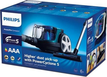 Philips PowerPro Compact Ηλεκτρική Σκούπα 900W με Κάδο 1.5lt Μαύρη - Image 5