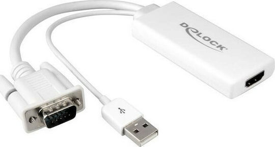 DeLock Μετατροπέας VGA male σε HDMI female Λευκό 1τμχ 62460 - Image 3