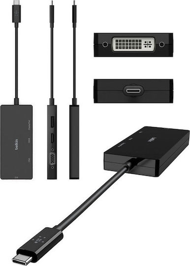 Belkin Μετατροπέας USB-C male σε DVI-I / DisplayPort / HDMI / VGA female 1τμχ AVC003btBK - Image 5