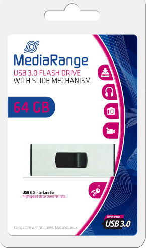 MediaRange 64GB USB 3.0 Stick Λευκό - Image 6