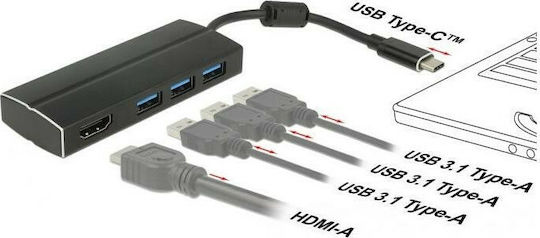 DeLock USB-C Docking Station με HDMI 4K Μαύρο (63931) - Image 3