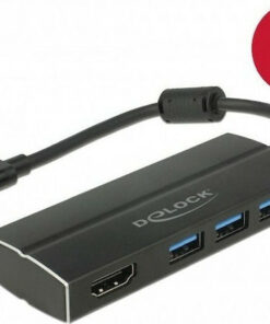 DeLock USB-C Docking Station με HDMI 4K Μαύρο (63931)