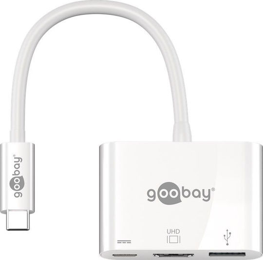 Goobay USB-C Docking Station με HDMI 4K PD Λευκό (62104) - Image 6