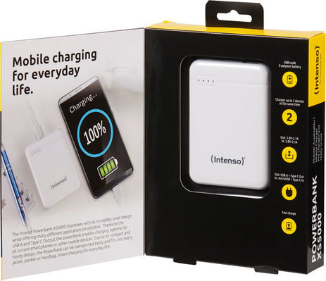Intenso XS Power Bank 5000mAh με Θύρα USB-A και Θύρα USB-C Λευκό - Image 7