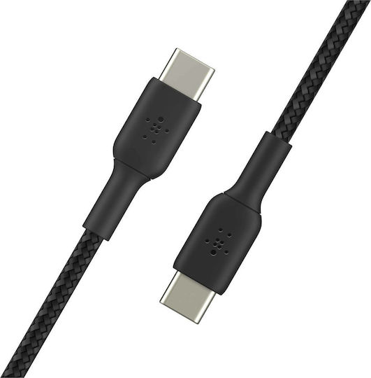 Belkin Braided USB 2.0 Cable USB-C male - USB-C 60W Μαύρο 1m (CAB004bt1MBK) - Image 4