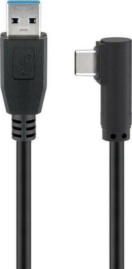 Goobay Angle (90°) / Regular USB 3.0 Cable USB-C male - USB-A 15W Μαύρο 1.5m 66502 - Image 3