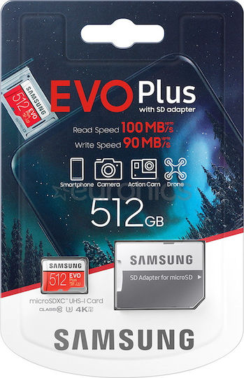Samsung EVO Plus microSDXC 512GB Class 10 U3 UHS-I με αντάπτορα - Image 6