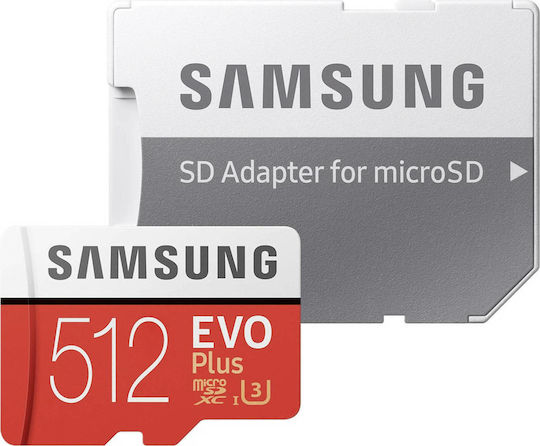 Samsung EVO Plus microSDXC 512GB Class 10 U3 UHS-I με αντάπτορα