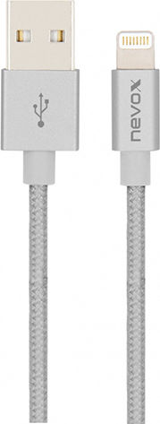 Nevox Braided USB to Lightning Cable Ασημί 1m (1528) - Image 4
