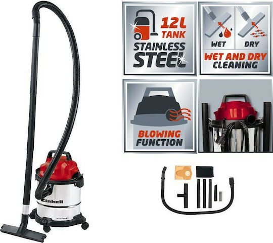 Einhell Tcvc 1812 S Σκούπα Υγρών / Στερεών 1250W με Πλαστικό Κάδο 12lt - Image 8